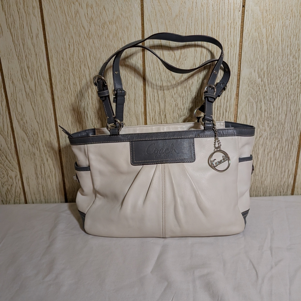 Coach Cream and Gray Women's Bag